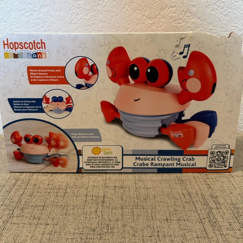 Musical Crawling Crab Toy - Red and Blue - Picture 2 of 4